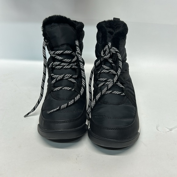 Sorel Black and White Winter Rain Boots Insulated Lace-Up nwot size 8 - Picture 3 of 6